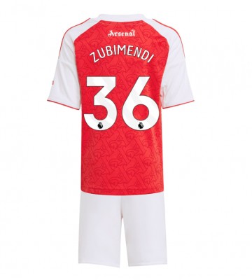 Arsenal Martin Zubimendi #36 Hemmakläder Barn 2025-26 Kortärmad (+ Korta byxor)